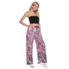 Liquid Abstract Print Women's Side Slit Snap Button Trousers - kayzers