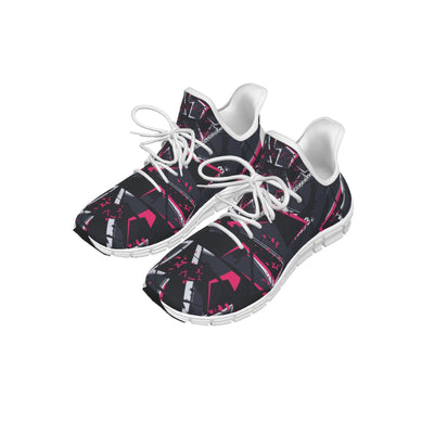 Geometric Pink Light woven running shoes - kayzers