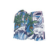 Weed Leaf Surf Tropical Beach Print Men's Imitation Silk Shirt Matching 2 Pc Set - kayzers