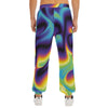 Lights Abstract Print Men's Basketball Buttoned Sweatpants - kayzers