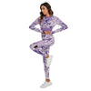 Abstract Liquid Print Women's Sport Set With Backless Top And Leggings - kayzers