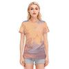 Abstract Dessert Print Women's Round Neck T-Shirt | 190GSM Cotton - kayzers