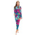 Floral Butterfly Colorful Print Women's Long-sleeved High-neck Jumpsuit Playsuit With Zipper - kayzers