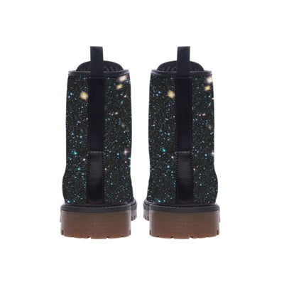 Deep Space Galaxy Gaze Print Men's Martin Short Boots - kayzers