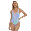 Ombre Cotton Candy Print Women's One-piece Swimsuit - kayzers