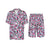 Love Squares Print Men's Imitation Silk Shirt Matching 2 Pc Set - kayzers