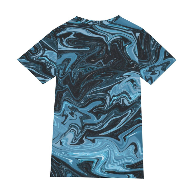 Abstract Liquid Print Men's O-Neck T-Shirt | 190GSM Cotton - kayzers