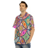 Colorful Rangoli Mandala Print Men's Hawaiian Shirt With Button Closure - kayzers