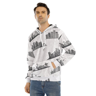 City Skylines Print Men's Pullover Hoodie | Velvet - kayzers