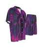 Abstract Liquid Print Men's Imitation Silk Shirt & Shorts Matching 2 pc Set - kayzers