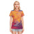 Abstract Sunset Liquid Print Women's Round Neck T-Shirt | 190GSM Cotton - kayzers