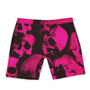 Abstract Skull Pink Print Men's Long Boxer Briefs - kayzers