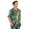 Treetop Summer Trees Trunk Perspective Forest Print Men's Hawaiian Shirt With Button Closure - kayzers