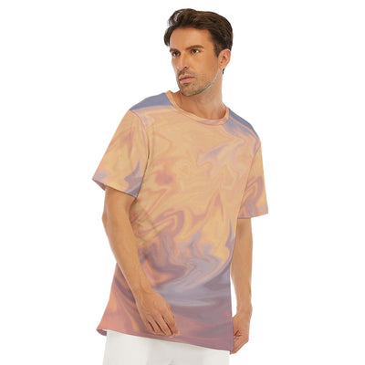 Abstract Clouds Print Men's O-Neck T-Shirt | 190GSM Cotton - kayzers