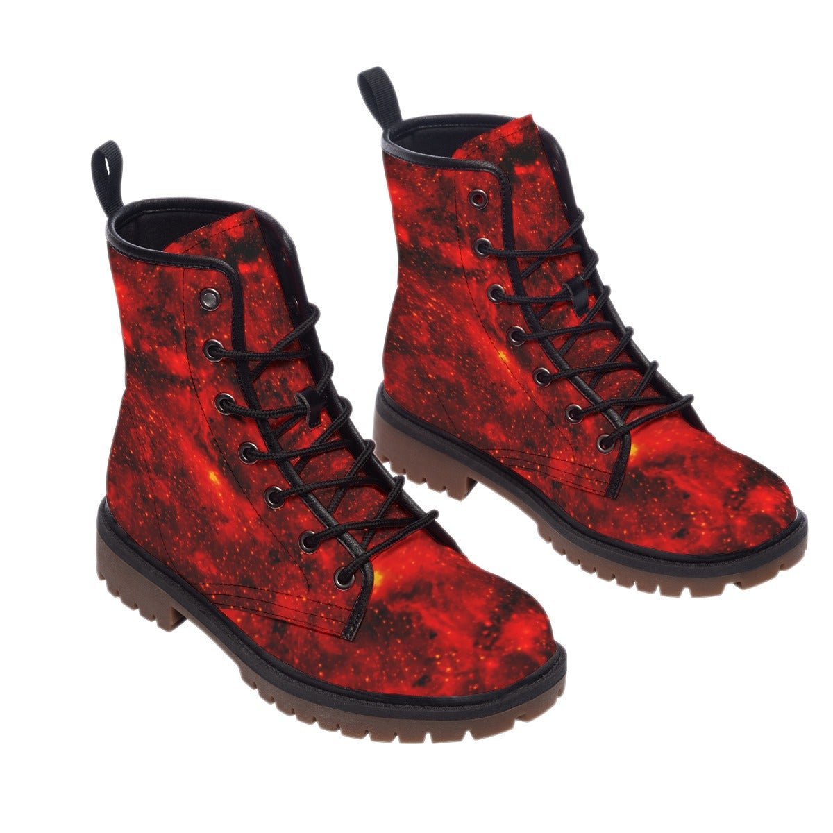 Red Devil Galaxy Print Men's Martin Short Boots - kayzers