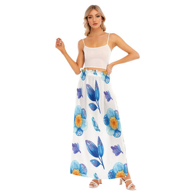 Floral Print Women's Side Split Skirt - kayzers