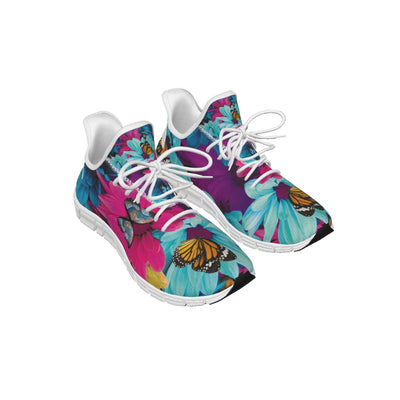 Floral Butterfly Colorful Light woven running shoes - kayzers