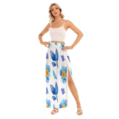 Floral Print Women's Side Split Skirt - kayzers