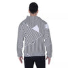 Abstract Geometric Space Print Men's Heavy Fleece Raglan Zip Up Hoodie With Pocket