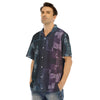 Binary Code Digits Print Men's Hawaiian Shirt With Button Closure - kayzers