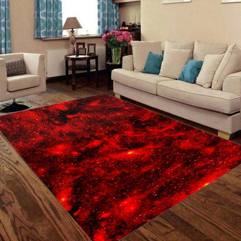 Abstract Red Galaxy Foldable Rectangular Floor Mat - kayzers
