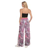 Liquid Abstract Print Women's Side Slit Snap Button Trousers - kayzers