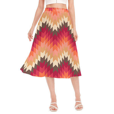 Retro Print Women's Long Section Chiffon Skirt - kayzers