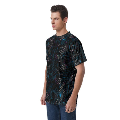 Binary Matrix Print Men's T-Shirt | Velvet - kayzers