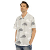 Grey Clouds Print Men's Hawaiian Shirt With Button Closure - kayzers