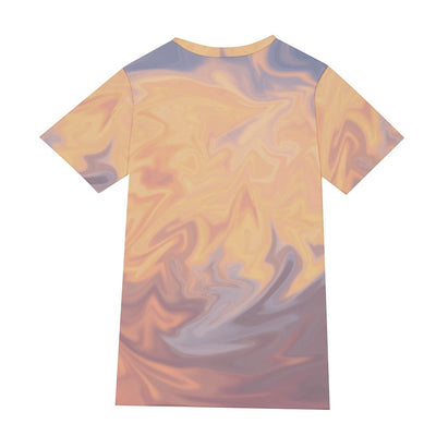 Abstract Clouds Print Men's O-Neck T-Shirt | 190GSM Cotton - kayzers
