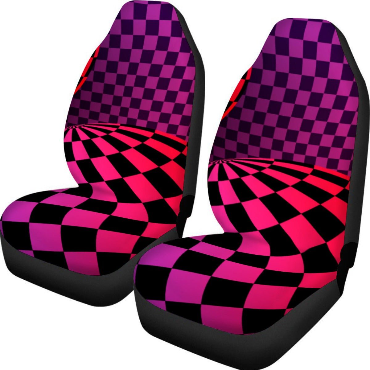 Pink 3D Game World Universal Car Seat Cover With Thickened Back - kayzers