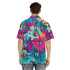 Colorful Floral Butterflies Print Men's Hawaiian Shirt With Button Closure - kayzers