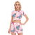 Butterfly Floral Print Women's Short Sleeve Cropped Top Shorts Set - kayzers