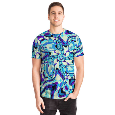 Aqua Blue Crystals Abstract Psychedelic Liquid Waves Dmt Lsd T-shirt - kayzers