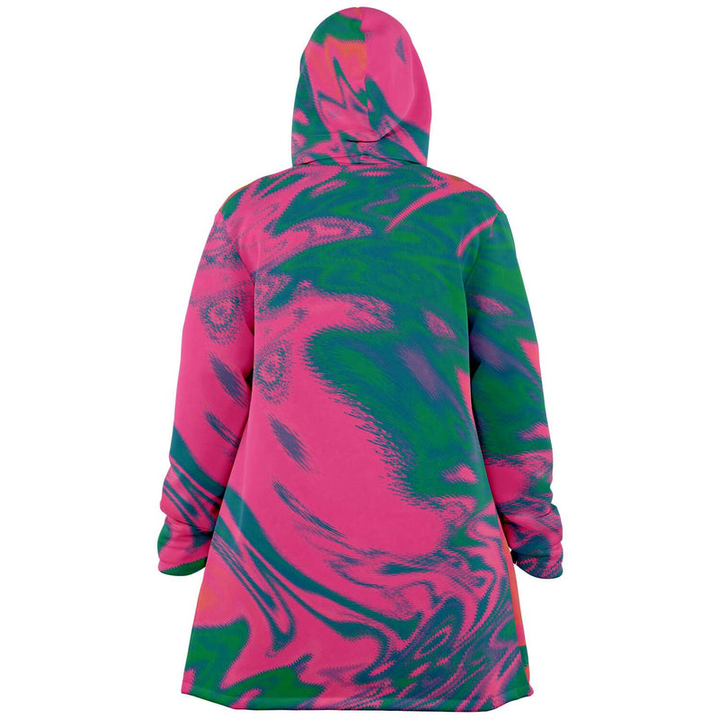 Pink Green Paint Splash Psychedelic Pop Art Waves Swirls Twirl Bright Colors Lsd Dmt Trippy Unisex Cloak - kayzers