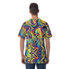Liquid Velvet T-shirt,  Psychedelic Trippy Swirls Waves Abstract Paint Print Men's Velvet T-shirt