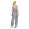 Striped Glitter Abstract Geometric Print Women's Loose Cami Jumpsuit