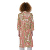 Coral Pink Camo Camouflage Print Abstract Liquid Women's Satin Kimono Robe