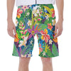 Tropical Beach Floral Colorful Hawaiian Print Men's Beach Shorts