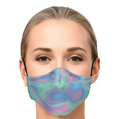 Holographic Iridescence Cotton Candy Cloud Adult Youth Kids Adjustable Face Mask With Filter - kayzers