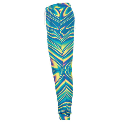 Abstract Psychedelic Colorful Liquid Holographic Festival Joggers