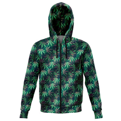 Weed Hemp Marijuana Cannabis Leaf Leaves Unisex Zip Up Hoodie - kayzers