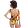 Exotic Faded Abstract Animal Print One Piece Swimsuit