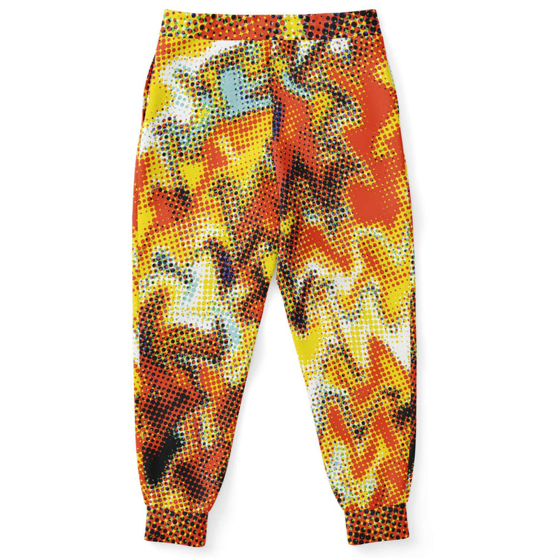 Athletic Retro Colorful Pixeled Halftone Liquid Waves Triangles Abstract Dance Edm Print Unisex Joggers - kayzers