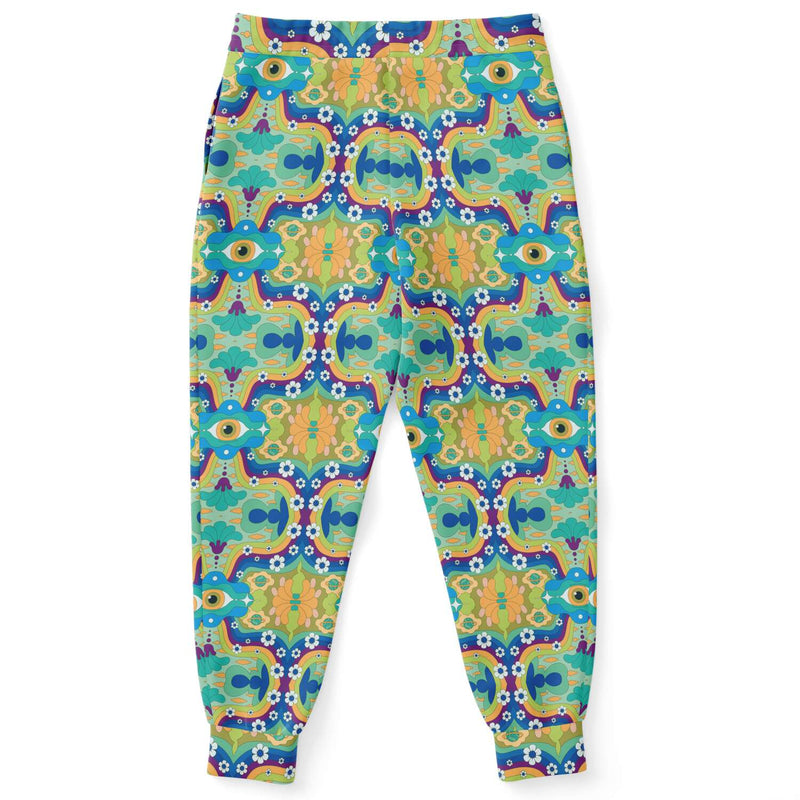 Psychedelic Floral Eye Unisex Joggers - kayzers