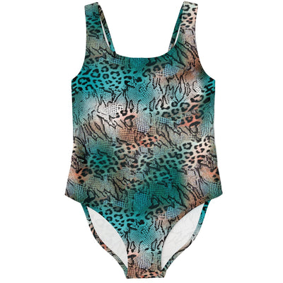 Colorful Leopard Snake Print One Piece Swimsuit