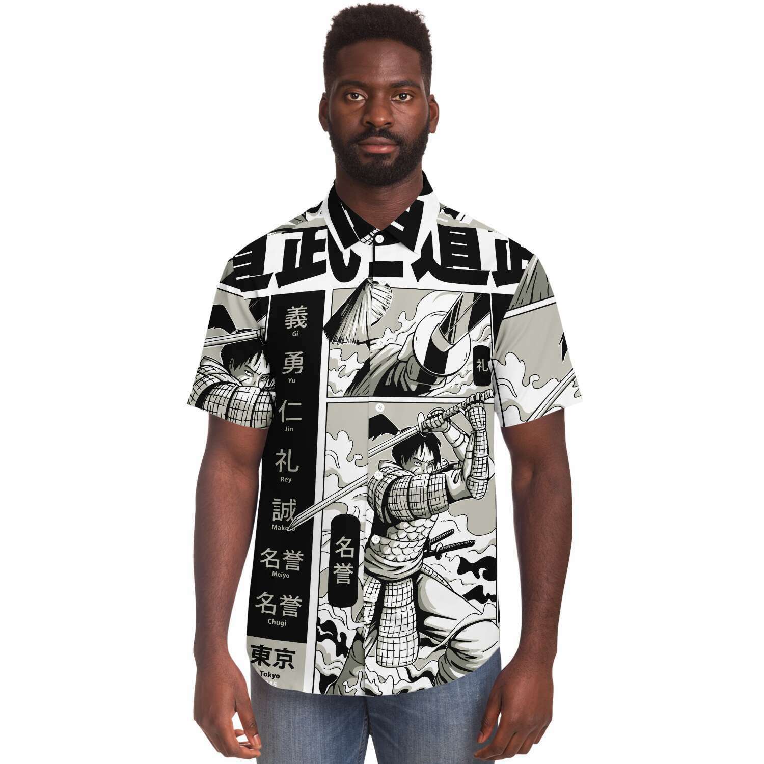 Polyester Anime Casual Button-Down Shirts for Men for sale | eBay