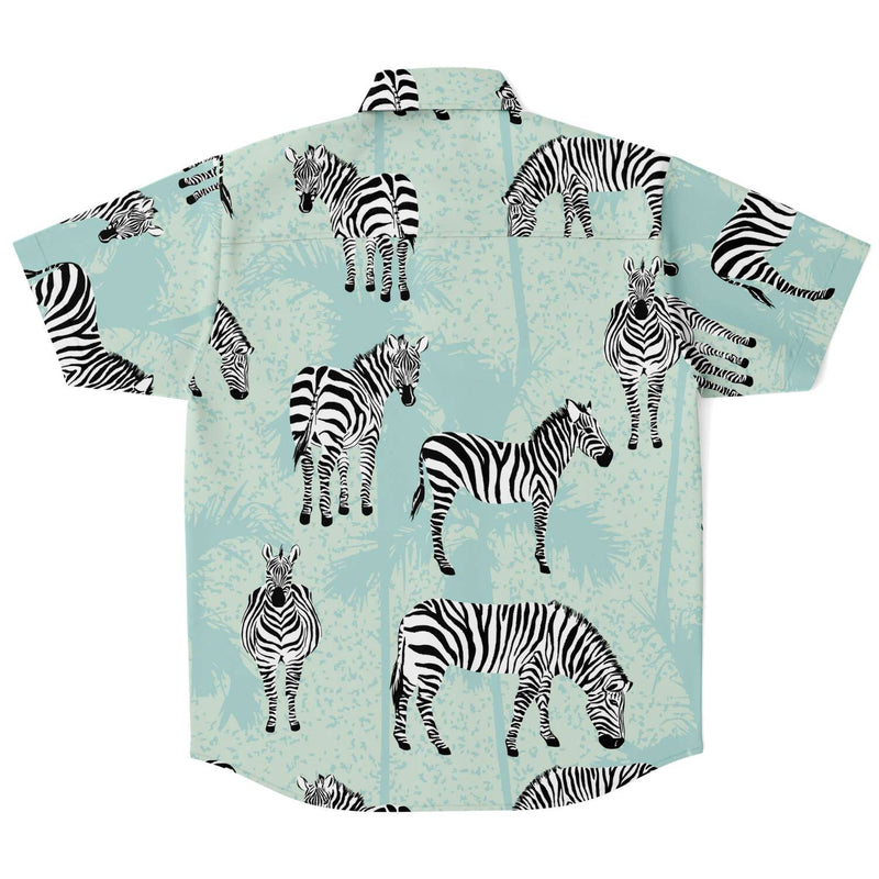 Zebra Print Men's Button Down Shirt - kayzers