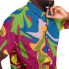 Colorful Abstract Psychedelic Liquid Print Men's Button Down Shirt - kayzers