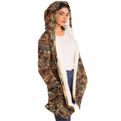 Abstract Forest Animal Print Microfleece Cloak